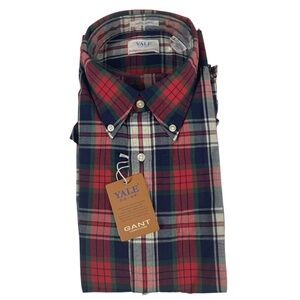 New Vtg Yale Co-op Gant Plaid Shirt Madras Archive Campus Store Ivy Mens Large L